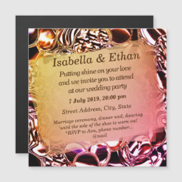 Bubbels van glas of van zalmtonnen voor de troep magnetische uitnodiging