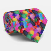 Bubbels van Kleur Waterverf Patterned Stropdas (Opgerold)
