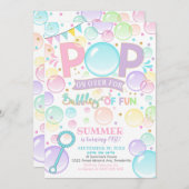 Bubbels Verjaardag Uitnodiging Bubbels van Fun 1st (Voorkant / Achterkant)