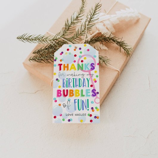 Bubbels Verjaardagsfeest Gift Label Cadeaulabel
