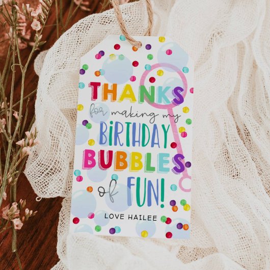 Bubbels Verjaardagsfeest Gift Label Cadeaulabel