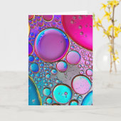 Bubbels Vloeibare Art Blank Kaart (Gele Bloem)