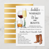 Bubbels Whiskey Wijn & Laarzen Paren Douche Kaart (Voorkant / Achterkant)