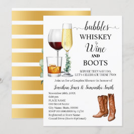Bubbels Whiskey Wijn & Laarzen Paren Douche Kaart