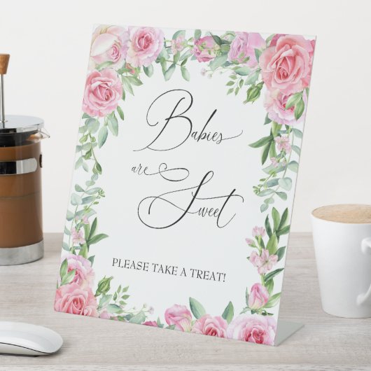 bubbelstang | Blush-Rozen | Baby Treat Reclamebord Met Voetstuk (Insitu)