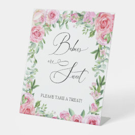 bubbelstang | Blush-Rozen | Baby Treat Reclamebord Met Voetstuk