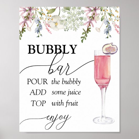 bubbelstang | Chique Wildflower Poster (Voorkant)