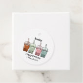 Bubbelthee cartoonillustratie bedankjes labels (In situ)