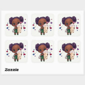 Bubbeltje thee vierkante sticker (Vel)
