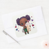Bubbeltje thee vierkante sticker (Envelop)