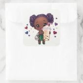 Bubbeltje thee vierkante sticker (Tas)