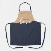 BUBBIE is Love NAVY & TAN Script Schort (Voorkant)