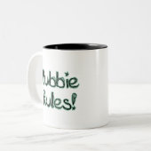 Bubbie Rules Tweekleurige Koffiemok (Voorkant links)