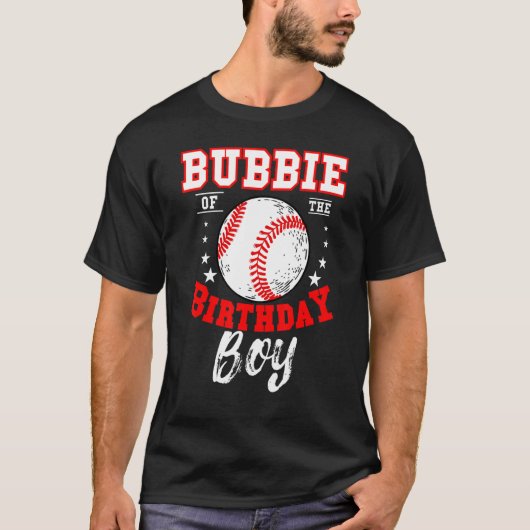 Bubbie van het Baseball-thema van Birthday Boy Bda T-shirt (Voorkant)