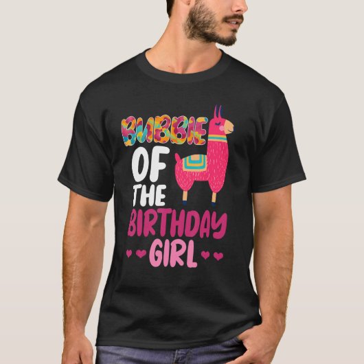 Bubbie van het meisje van de geboorte Llama bday A T-shirt (Voorkant)