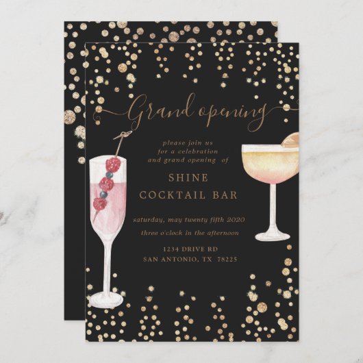 bubbige cocktails sparren grote opening kaart (Voorkant / Achterkant)