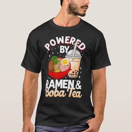 Bubble aangedreven door ramen & Boba Tea T-shirt (Voorkant)