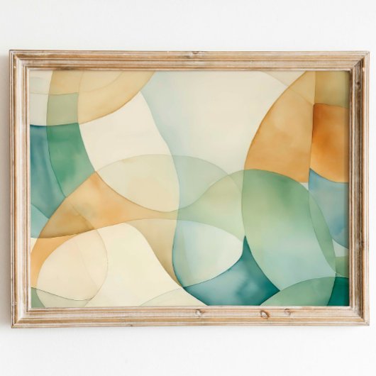 Bubble Abstracte Waterverf kunst aan de muur Print