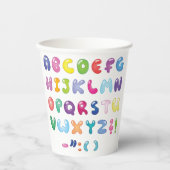 Bubble Alphabet Letters Kids Typography Papieren Bekers (Voorkant)
