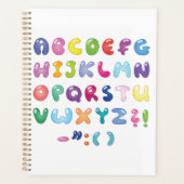 Bubble Alphabet Letters Kids Typography Planner (Voorkant)