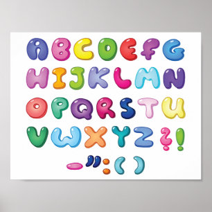 Bubble Alphabet Set Poster