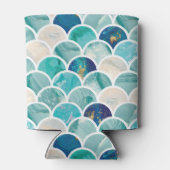 Bubble Aqua turquoise marmer mermaid fish scales Blikjeskoeler (Achterkant)