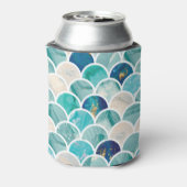 Bubble Aqua turquoise marmer mermaid fish scales Blikjeskoeler (Blikje Achterkant)