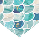 Bubble Aqua turquoise marmer mermaid fish scales Korte Tafelloper (Hoek)