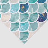 Bubble Aqua turquoise marmer mermaid fish scales Tissuepapier (Detail)