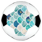 Bubble Aqua turquoise marmer mermaid fish scales Voetbal (Gedraaid)