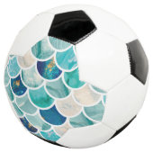 Bubble Aqua turquoise marmer mermaid fish scales Voetbal (Drie kwart)