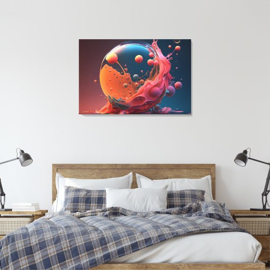 Bubble Art Canvas Afdruk (Insitu (Slaapkamer))