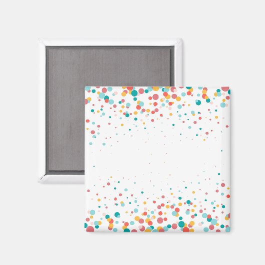 Bubble background turquoise, roodachtig-oranje magneet (Voorkant / Achterkant)