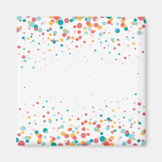 Bubble background turquoise, roodachtig-oranje magneet (Voorkant)