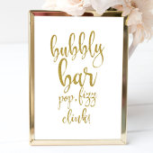 Bubble Bar Gold Glitter 8x10 Wedding Sign Poster