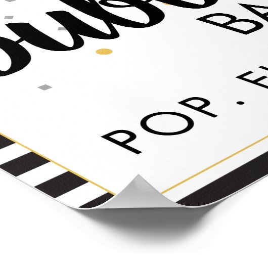 Bubble Bar Party Sign Black en Gold Poster (Hoek)