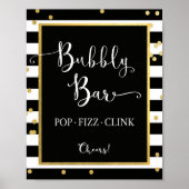Bubble Bar Pop Fizz Clink Sign. Poster (Voorkant)