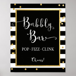 Bubble Bar Pop Fizz Clink Sign. Poster