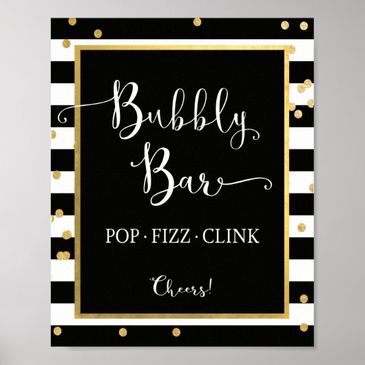 Bubble Bar Pop Fizz Clink Sign. Poster (Voorkant)