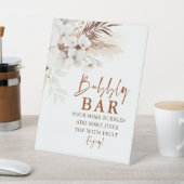 Bubble Bar Terracotta en White Flowers Reclamebord Met Voetstuk (Insitu)