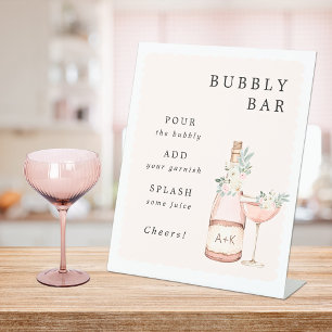 Bubble Bar voor Petals en Prosecco-Vrijgezellenfee Reclamebord Met Voetstuk