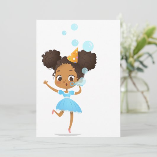 Bubble Bash Birthday Invitation Kaart (Staand voorkant)