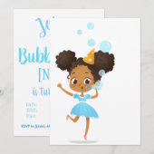 Bubble Bash Birthday Invitation Kaart (Voorkant / Achterkant)