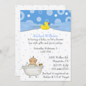 Bubble Bath Baby Boy Shower Invitation Kaart (Voorkant / Achterkant)