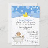 Bubble Bath Baby Boy Shower Invitation Kaart (Voorkant)