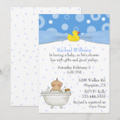 Bubble Bath Baby Boy Shower Invitation Kaart (Voorkant / Achterkant)