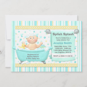 Bubble Bath Baby shower Invitation Kaart