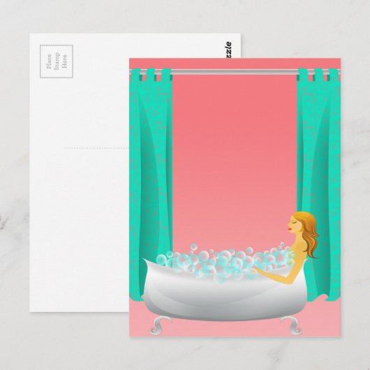Bubble Bath Briefkaart (Voorkant / Achterkant)