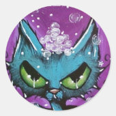 Bubble Bath Cat ronde Sticker (Voorkant)