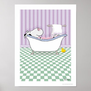 BUBBLE BATH COW poster van Sandra Boynton